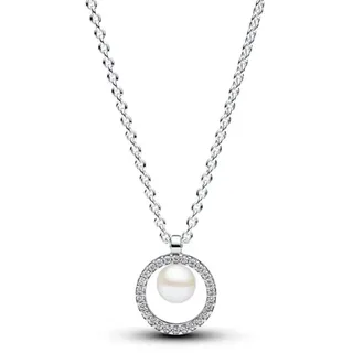 Pandora 393165C01-45 Silber Damen-Halskette Süßwasser-Zuchtperle & Pavé