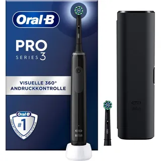 Oral-B Pro 3 3500 + Reiseetui schwarz + 2 Aufsteckbürsten