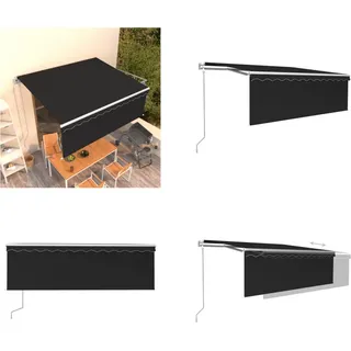 vidaXL Markise Automatisch Einziehbar mit Volant 4x3 m Anthrazit - Markise - Markisen - Sonnendach - Sonnendächer - Grau