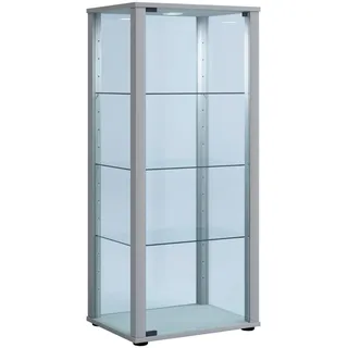 VCM Standvitrine Kavisa 50 x 38 x 115 cm Silber