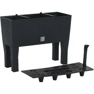 Hochbeet Anthrazit 60x25x46 cm PP-Rattan - Grau