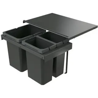 Naber 8013420 Abfallsammler Cox Stand-UP® 350 K/600-3, anthrazit, 30,5 (2x7,5/1x15,5) Liter / 60 cm Schrankbreite - Grau