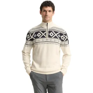 TOM TAILOR Herren 1048741 Fair-Isle Troyer Strickpullover, 39122-Offwhite Design, L