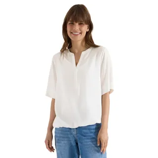 Cecil Kurzarm Bluse mit Split Neck Vanilla White L