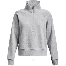 Bild Damen Ua Rival Fleece Half Zip Sweatshirt, Mod Gray Light Heather/White, S