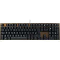 CHERRY KC 200 MX, Mechanische Office-Tastatur mit Eloxierter Metallplatte, UK-Layout (QWERTY), Kabelgebunden, MX2A BROWN Switches, Schwarz/Bronze