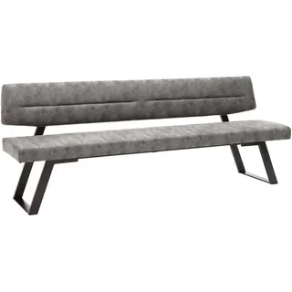 Dieter Knoll Sitzbank , Grau , Metall , Uni , 190x85x58 cm , Lederauswahl, Stoffauswahl, Typenauswahl, mit Rückenlehne , Esszimmer, Bänke, Sitzbänke, Polsterbänke