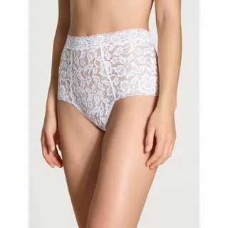 CALIDA High-Waist-Slip »Natural Comfort Lace«, mit Blumenspitze, weiß