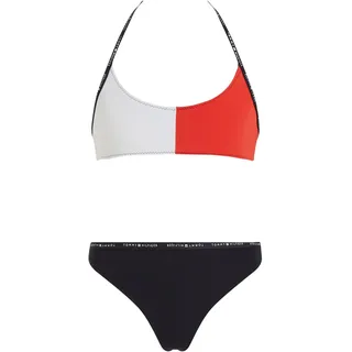 Tommy Hilfiger Mädchen Bikini Bralette Set Neckholder Bikini, Blau (Desert Sky), 8-10 Jahre