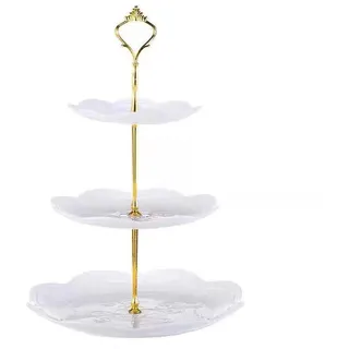 Wagoodter 3-stufiger Dessert Stand Cupcake Stand Obst Candy Display Tischständer für Hochzeit Home Geburtstag Tea Party Dekoration (Weiß (Rund))