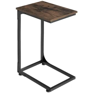 tectake Beistelltisch Erie, 40 x 30 x 63 cm, Industrial Holz dunkel, rustikal , Rostfarben , Holzwerkstoff , Beton Optik , 30x63x40 cm , Wohnzimmer, Wohnzimmertische, Beistelltische