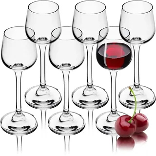 KADAX 6er Set Wodkagläser 60ml mit Stiel – Gläser für Wodka, Tequila & Likör | Spülmaschinenfest & Robustes Glas