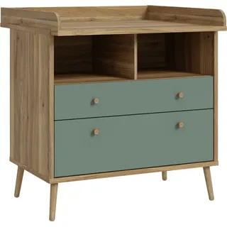 Wickelkommode >Whenua< in Mauvella Eiche/ Salbei - 89,8x94,4x77cm (BxHxT)