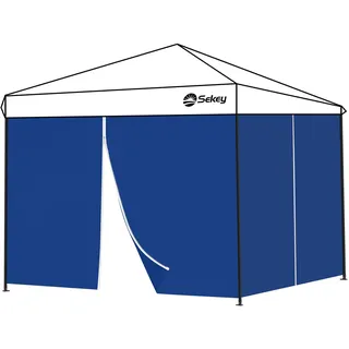 Sekey 2PCS Seitenwände für Pavillon 3x3 Wasserdicht Winterfest, Seitenwände für Pavillon Partyzelt Gartenzelt 3x3m, 1 Fenster 1 Tür, (Navy, 2 Türen)