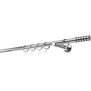 MYDECO Vorhangstange Rillcube 1-läufig Ø 20 mm 120 cm Grau