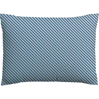 Kissenbezug SCHLAFGUT "Premium Kissenbezug Woven Fade Satin (1 St)", blau (grau light, blau mid), B:70cm L:90cm, Mako-Satin, Obermaterial: 100% Baumwolle, Kissenbezüge, Kissenbezug, Ton-in-Ton Reißverschluss, Fadendichte von 300tc, Streifen, OEKO Tex