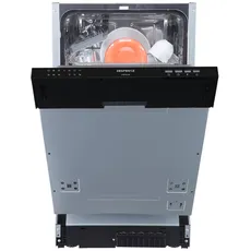 Respekta Spülmaschine vollintegriert 45 cm/Einbau-Geschirrspüler mit Besteckkorb/6 Programme/Startzeitvorwahl/9 Maßgedecke/leise 49 dB/GSP45VM