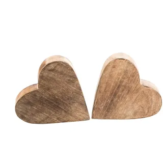 Logbuch-Verlag 2 Herzen Holz massiv 20 cm Holzherzen zum Hinstellen Deko Hochzeit Geschenk Jahrestag Liebe