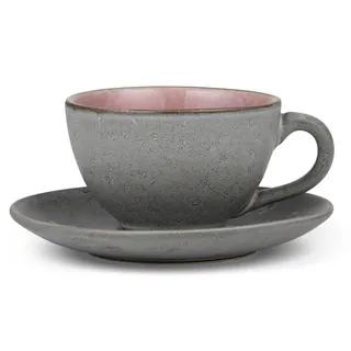 Bitz Kaffeetasse mit Untertasse 0,22 l Grau