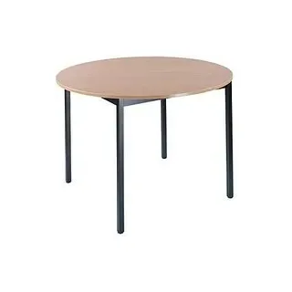 SODEMATUB Mehrzwecktisch buche, schwarz rund, Vierkantrohr schwarz, 80,0 x 80,0 x 74,0 cm