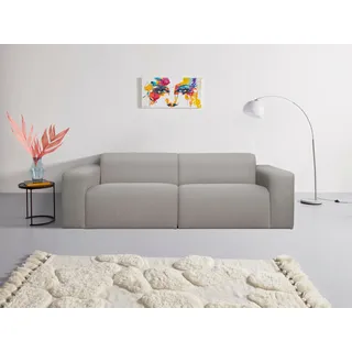 INOSIGN 3-Sitzer »Koa, 228 cm, Modulsofa in Cord, Chenille, Struktur, Webstoff« Designsofa, weicher Lounge-Sitzkomfort, Welleunterfederung, bodentief, grau