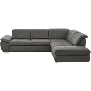 Beldomo Speed Ecksofa , Grau , Textil , Uni , L-Form , 318x260 cm , Goldenes M , Typenauswahl, Bettkasten erhältlich, Fußauswahl, Stoffauswahl, seitenverkehrt erhältlich, Bettfunktion erhältlich, Hocker erhältlich, Rücken echt , Wohnzimmer, Sofas & Couches, Wohnlandschaften, Ecksofas