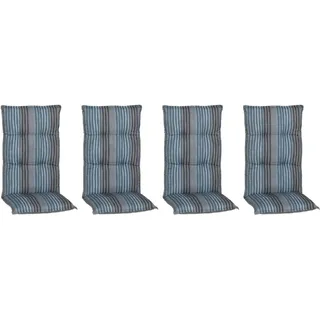 Beo Sitzauflage Hochlehner Tissa 4er-Set Blau-Grau