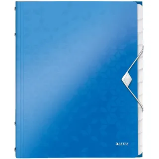 Leitz WOW, 12 Fächer, PP, blau metallic