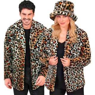 w widmann milano party fashion - Kunstfell-Jacke für Damen und Herren, Plüschjacke, Kostüm, Party Outfit für Karneval & Festival