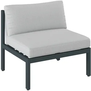 Dieter Knoll Loungemittelteil , Anthrazit, Grau , Metall, Textil , Füllung: Schaumstoff , 80x73x76 cm , Gartenmöbel, Loungemöbel, Lounge-Serien