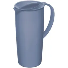 Rotho Caruba Krug 1.2l mit Deckel und Ausguss, Kunststoff (PP) BPA-frei, horizonblue, 1.2l (16.0 x 10.5 x 22.0 cm)