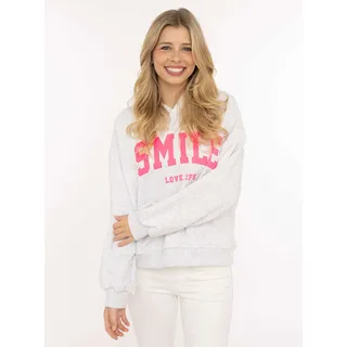 Zwillingsherz Hoodie Neon-Print Graumeliert