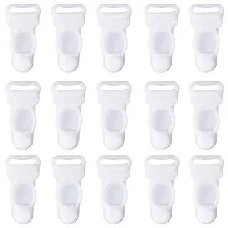 FSSTUD 100 Kunststoff Strumpfband Clips Strümpfe Strapsgürtel Halter Suspender Clips für Damen Weiß