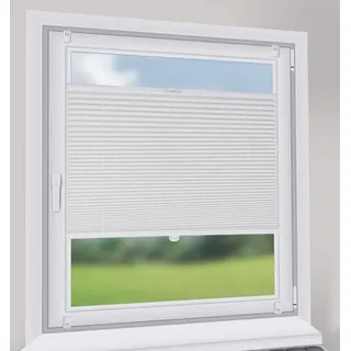 Sekey Plissee ohne Bohren Verdunkelung, Fenster Plissee Klemmfix Jalousie, Weiß, 85x130cm, - Sekey