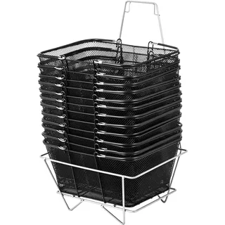 Vevor Einkaufskorb 12 Stück 38 x 28 x 24 cm schwarz