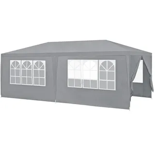 casa.pro Partezelt 3 x 3 m inkl. 4 Seitenteile Dunkelgrau