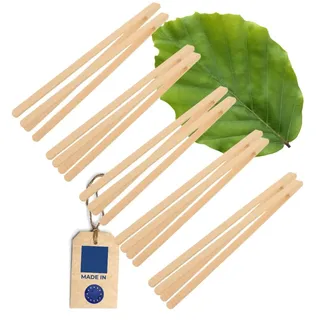 10x HOFMEISTER® Grillzange Holz – geriffelte Innenseite für sicheren Griff, für Wurst, Steaks und Gemüse, BBQ und Küche, Handarbeit – Buche, 40 cm