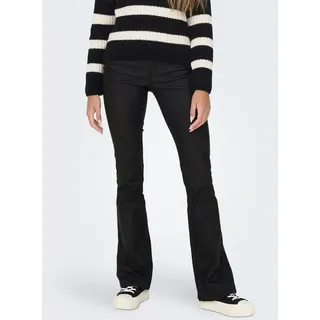 Only Lederimitathose ONLBLUSH MID WAIST FLARED COATED NOOS schwarz S (36)