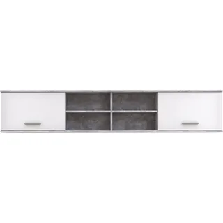 Forte Wandregal 206,4 x 39,3 x 25,1 cm Grau mit Weiß