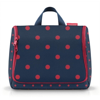 Reisenthel toiletbag XL Mixed dots red WO3075 - Kulturbeutel Waschtasche 4 Liter in Dunkelblau mit dunkelroten Punkten