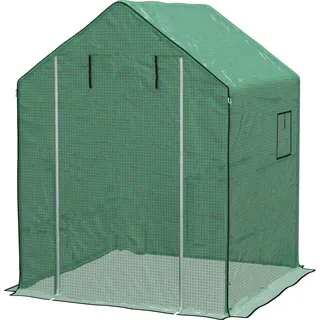 Outsunny Ersatzfolie Gewächshausfolie, Grün, - Kunststoff , 143x190x140 cm , Gartenzubehör, Gartenhäuser & Gewächshäuser