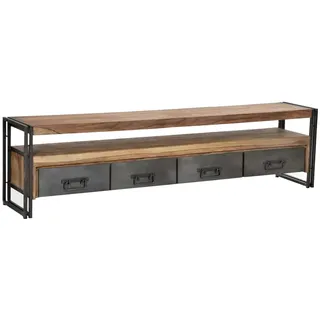 Lowboard 'Madras' 200 cm Massivholz, Metall Sheesham