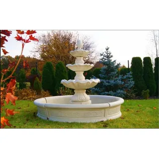 Zierbrunnen Springbrunnen Skulptur Brunnen Deko Garten Fontaine Teich Neu 195cm - Weiß