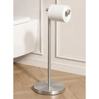 KES Toilettenpapierhalter Stehend Mit Gewichteter Basis, Klopapierhalter Klorollenhalter Freistehend, Edelstahl SUS304 WC Rollenhalter, Toilettenpapierständer Gebürstet, BPH283S1-2