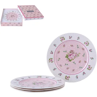 London Boutique Kuchenteller-Set 4 Porzellan 28 cm Rose Pink