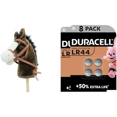 My Little Pony” Chocolate, super süss, mit Funktion Gewieher und Galoppgeräusch + Duracell Specialty LR44 Alkali-Knopfzelle 1,5 V, 8er-Packung (76A/A76/V13GA) entwickelt für die Verwendung in Spielsa