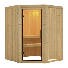 KARIBU Sauna »Wolmar«, für 3 Personen, ohne Ofen - beige