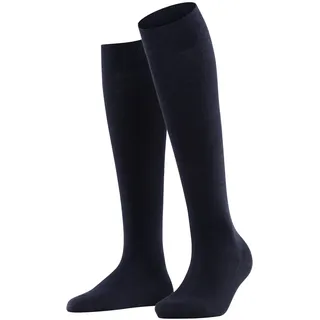 Falke Damen Kniestrümpfe Softmerino KH, lange Socken, einfarbig Dunkelblau 41-42