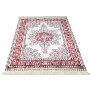 morgenland Orientteppich »Hereke - 137 x 91 cm - dunkelrot«, rechteckig, 3 mm Höhe, Wohnzimmer, Handgeknüpft, Einzelstück mit Zertifikat, rot