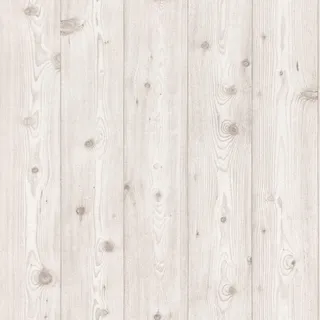 Rasch Textil Rasch Tapete 285208 - Helle Papiertapete mit Holzoptik in Creme-Weiß, realistische Holzmaserung - 10,05m x 0,53m